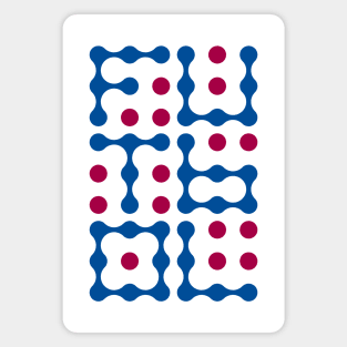 Futbol Metaballs Typography (Blue Red) Magnet